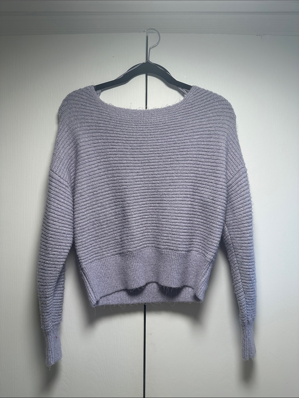 Dynamite Lavender Ribbed Scoop-Neck Sweater